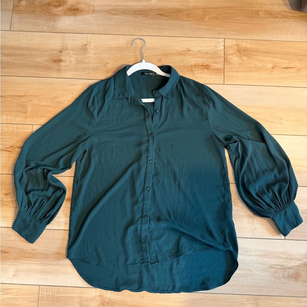 Doe & Rae Teal Casual Button Down Shirt